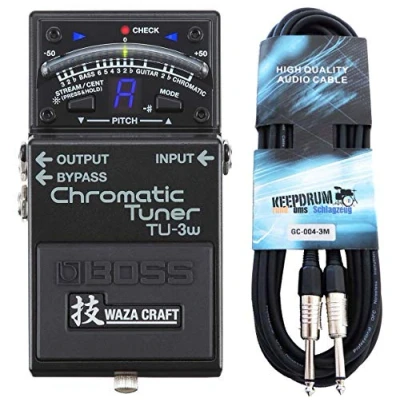 Image of Boss TU 3W Waza Chromatic Tuner + Keepdrum Guitar Cable 3 m