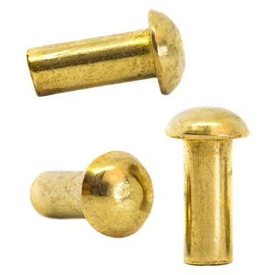 Image of M5 (5mm x 20mm) Solid Brass Round Head Rivets DIN 660 (Pack of 20)