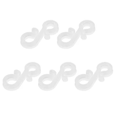 Image of 100 Pcs Mini Plastic Gutter Hooks Party Lights Hanger Outdoor Light Clips for Christmas Decoration Outside String Seasonal Fairy