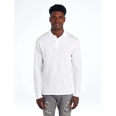 Image of Jerzees Men&#039;s Spot Shield Long Sleeve Polo Sport Shirt, White, XL
