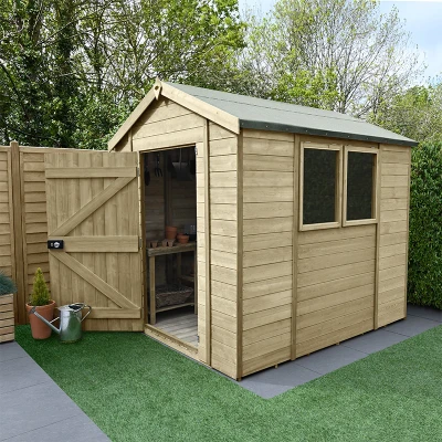 Image of 8&#039; x 6&#039; Forest Timberdale 25yr Guarantee Tongue &amp; Groove Pressure Treated Apex Shed (2.47m 1.98m)
