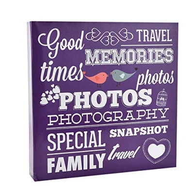 Image of Arpan Large Slip In Photo Album Holds 500 Photos 6&#039;&#039; x 4&#039;&#039; Purple