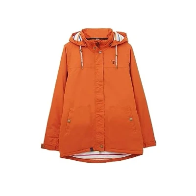 Image of LightHouse Women&#039;s Eva Hooded Waterproof Coat Ladies Breathable, Windproof, Mid hip Jacket with Insulated Padding Burnt Orange 14