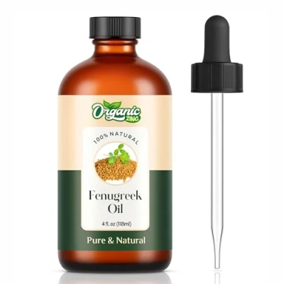 Image of Organic Zing Fenugreek Carrier Oil Pure &amp; Natural for Skin, Face, Hair Care, Aroma Therapy, Diffuser, Conditioner 118ml