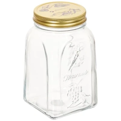 Image of Pasabahce Homemade Jar with Lid 1000 cc, Gold, 1 Litre