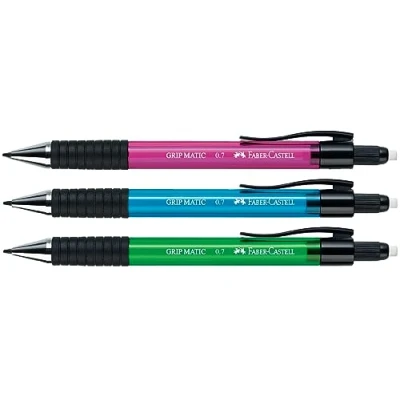 Image of Faber castell 132797 gripmatic Mechanical Pencil, 0.7 mm, Includes 12 Refills, Assorted Colours/Colour can not be Chosen.