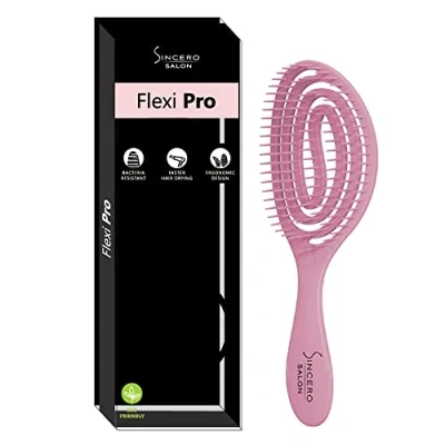 Image of Sincero Salon Flexi Pro Hair Brush Pink Detangle Blow Dry for Curly Wet Styling Easy to Clean Brushes Drying Detangler