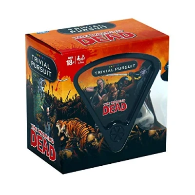 Image of Winning Moves the Walking Dead Trivial Pursuit Game, 600 questions on characters and events of comic book series, How well do you know Rick, Daryl, Carl Michonne, 18 plus ideal for Halloween