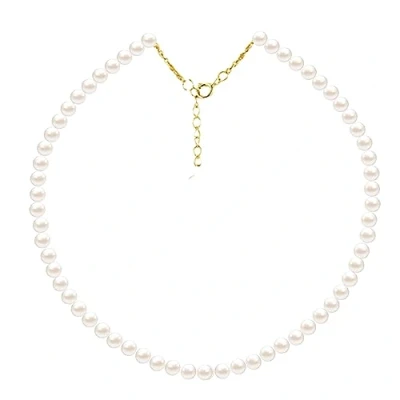 Image of Kikuo Imitation Pearl Necklace, Round Adjustable Collar Necklaces, White Classical Necklace for Women Everyday Wear, Wedding Brides Jewellery, Costume Jewelry, 8mm
