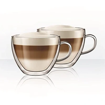 Image of Aqualogis Double Walled Thermo Glass Cappuccino, Latte Sanremo Set of 2 (250ml)