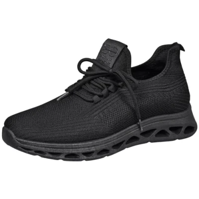 Image of Crosshatch Men Trainers Sports Laceup Lightweight Gym Sneaker Shoes UK Size 7 12 (Black Mono,10 UK)