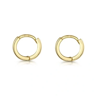 Image of Amberta Gold Plated on Fine 925 Sterling Silver Pair of Round Hinged Hoops Sleeper Earrings Diameter 10 20 45 65 mm (10mm)
