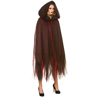 Image of Wicked Costumes Adult Ladies Deep Red Deluxe Layered Hooded Cape