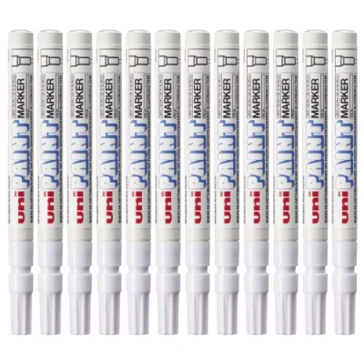 Image of uni PX 21 Paint Marker Bullet Tip Fine Point Line Width 0.8 1.2mm White Ref 9001957 Pack 12