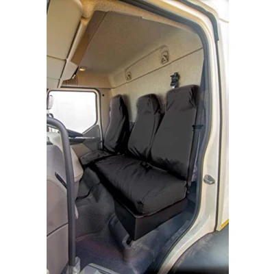 Image of Town &amp; Country Covers Tailored Double Front Passenger Seat Cover To Fit DAF LF Euro 6 (2016 onwards) Black