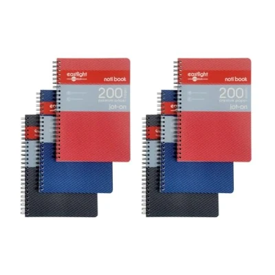 Image of Noti A5 Jot On Notebook Wirebound, Ruled &amp; Perforated, 200 pages, Assorted Colours, 6 Pack