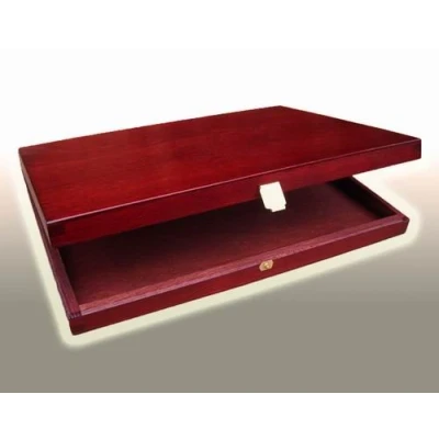 Image of DECOCRAFT LACQUERED WOOD BRUSH CASE BOX HINGED CLASPED27,5x21x3,7