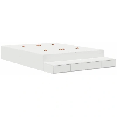 Image of vidaXL Storage Bed Frame White 150x200 cm