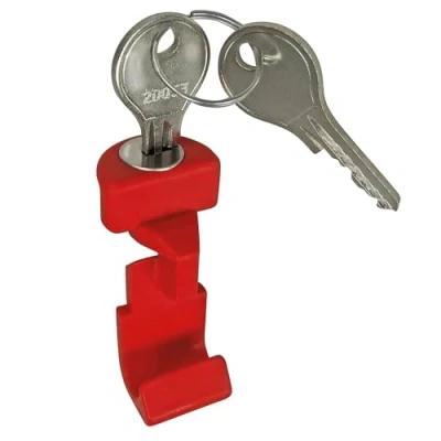 Image of KlickFix Accessory button red with lock, black, 27.5 x 2.10 inches.