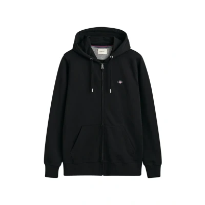 Image of GANT Shield FULL ZIP Hoodie Zipup sweatshirt, Men&#039;s, Size: XXL, Black