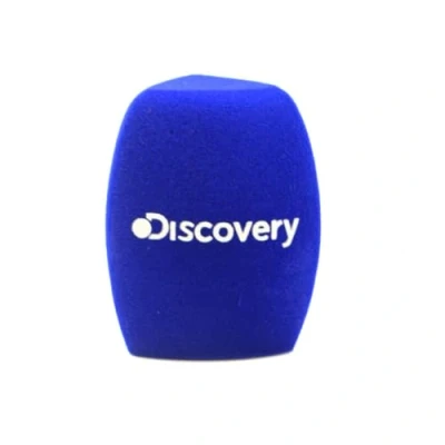 Image of 2 Pack Customize Logo on Microphone Foam Windscreens Handhold Mic Covers Windshields with Printed for TV Interview Broadcast Microphones (Blue)