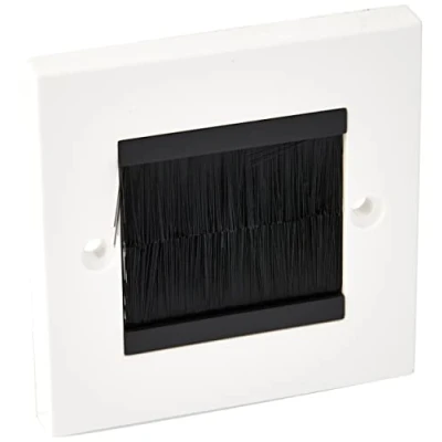 Image of Philex 70435R Single Width Brushed Cable Entry/Exit Faceplate,White