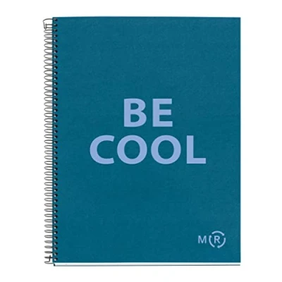 Image of Miquelrius Notebook A4 Be Eco, 80 Sheets 90 g/m², 5 x mm Grid, 1 Colour Strip, 4 Holes, Recycled Cover, Sapphire Blue