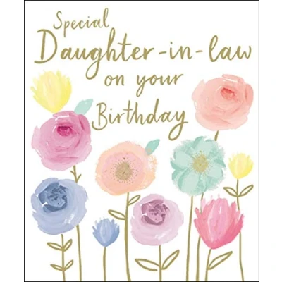 Image of Daughter in Law Artistic Birthday Card from Woodmansterne Peonies by Amy Eastland for Her