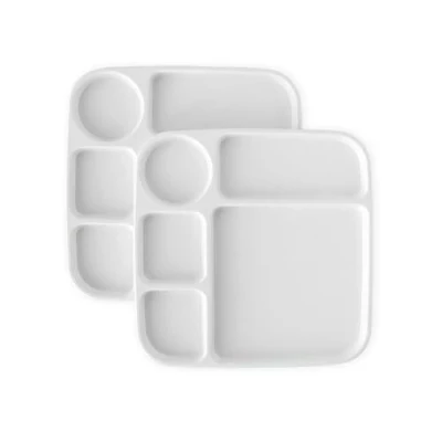 Image of Nordic Ware Divided Meal Tray, Set of 2, White