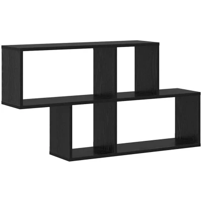 Image of vidaXL Wall Shelf Black Oak 100x20x53 cm Engineered Wood