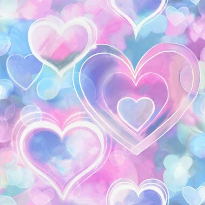 Image of Neon Hearts Light Effect Modern Pink Blue Wallpaper Contemporary Trendy Stylish Kid&#039;s/Children&#039;s Bedroom Feature Wall Holden 13785