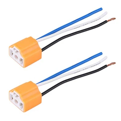 Image of Dweekiy Headlight Harness Connector, 2Pcs Female Ceramic Head Light Connector Plug Adapter Socket for H4/9003/HB2