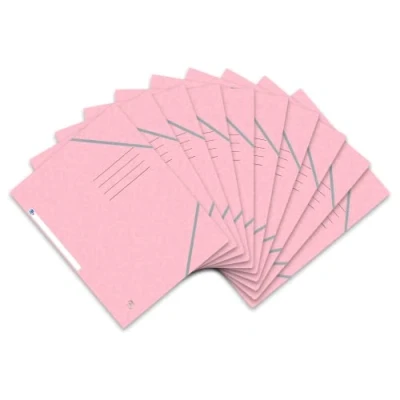 Image of Oxford A4 Folder Cardboard Pastel Pink (Pack of 10)