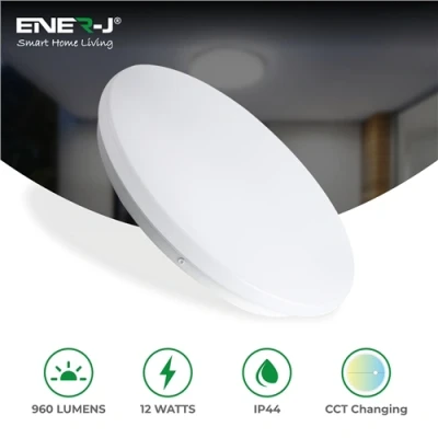 Image of Ener J 12W CEILING LIGHT WITH MICROWAVE SENSOR, 960 LUMENS, CCT CHANGEABLE, Φ250x55mm, IP44, QUICK CONNECTOR