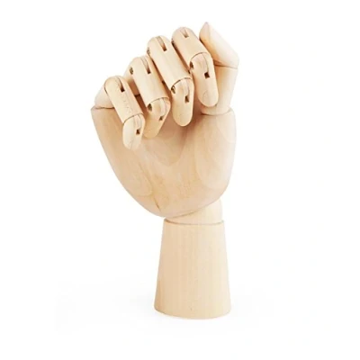 Image of Art Wooden Hand,niCWhite Artist Jointed Articulated Mannequin Wood Hand,Sectioned Opposable Figure Sculpture Manikin Hand Model with Flexible Fingers,for Drawing,Sketching,Painting (7&quot; Right Hand)