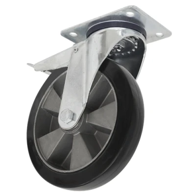 Image of Sealey Heavy Duty Rubber Castor Wheel Swivel With Total Lock Ø125mm Trade
