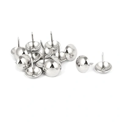 Image of sourcingmap 16mm Dia Upholstery Nail Thumb Tack Pushpin Doornail Silver Tone 15PCS