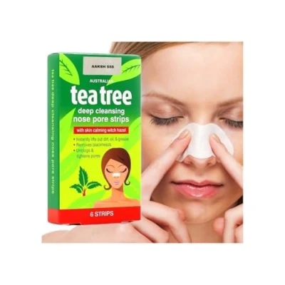 Image of 6 STRIPS Australian Tea Tree Deep Cleansing NOSE Pore STRIPS, Blackhead Remover Clear and Unclogged Pores[ FOR ]