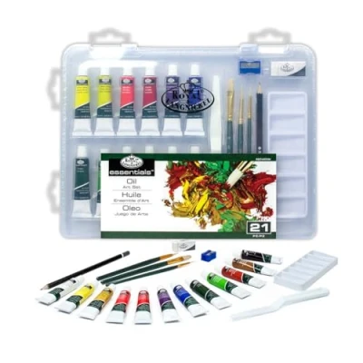 Image of Royal &amp; Langnickel Essentials Clear View Small Case Oil Colour Art Set