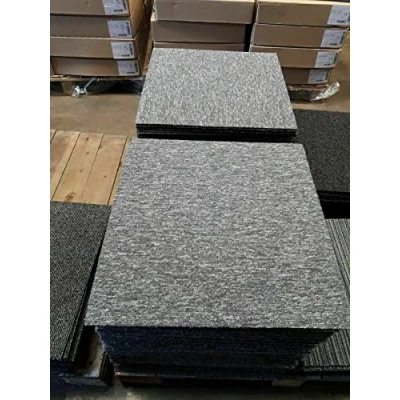 Image of 20 x Carpet Tiles 5 SQM Heavy Duty Home Commercial Retail Office Shop Premium Flooring Rugs Floor Tile Hardwearing Anti Slip Covering, Bitumen Backed Grey