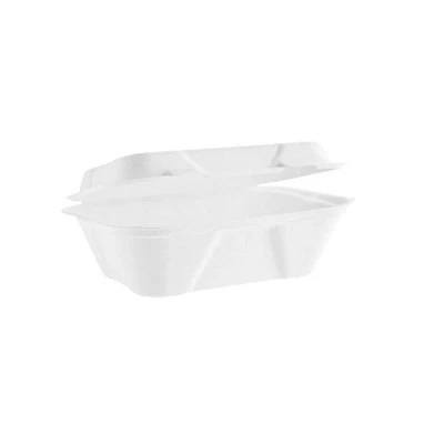 Image of Vegware B001 Bagasse clamshell, Regular, 7&quot; x 5&quot; (Pack of 50)