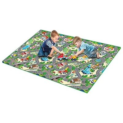 Image of EDUK8 Worldwide Limited Children&#039;s Padded Play Mat Wipe Clean &amp; Water Resistant for Use Indoors Outdoors, 120 x 100 cm, Great Education (120 200 City)