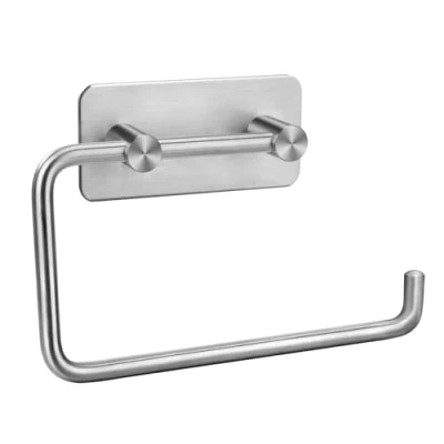 Image of Toilet Paper Holder Self Adhesive 304 Stainless Steel Roll Wall Mounted No Drilling WC Tissue Dispenser for Bathroom and Kitchen