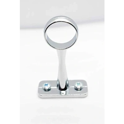 Image of Chrome Centre Brackets Steel for 25mm Wardrobe Rail with Fittings included Pack of 4 (25mm Chrome)