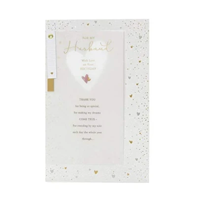 Image of UK Greetings Birthday Card for Husband Poem Design, 165mm x 254mm