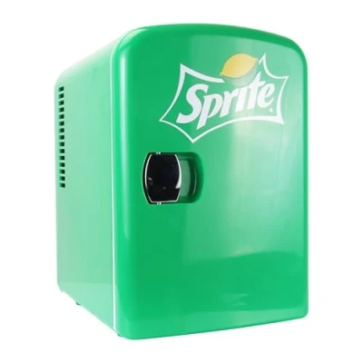 Image of Coca Cola Coke Mini Fridges For Bedrooms 4L Small Fridge 6 Can Table Top Quiet Skincare Food Drinks Kids Home Car &amp; Travel 12v Portable Cooler (Green)