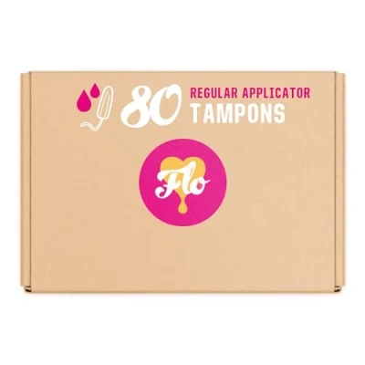 Image of FLO Organic Cotton Applicator Tampon Mega Reg Pack (80 tampons)