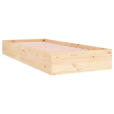 Image of vidaXL Single Bed Frame Base Wooden Platform Solid Pine Wood 90x190 cm Bedroom Furniture Modern Design