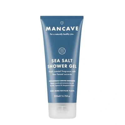 Image of ManCave Sea Salt Shower Gel for Men, Coastal Aroma with Fennel, Cypress and Bergamot, Sulphate Paraben Free, Natural, Vegan, Cruelty 200 ml