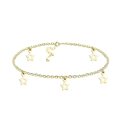 Image of SOFIA MILANI Women&#039;s Anklet 925 Silver Gold Plated Star Pendant A0008
